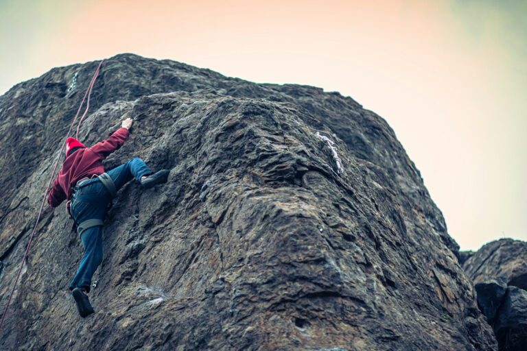 a person climbing a mountain